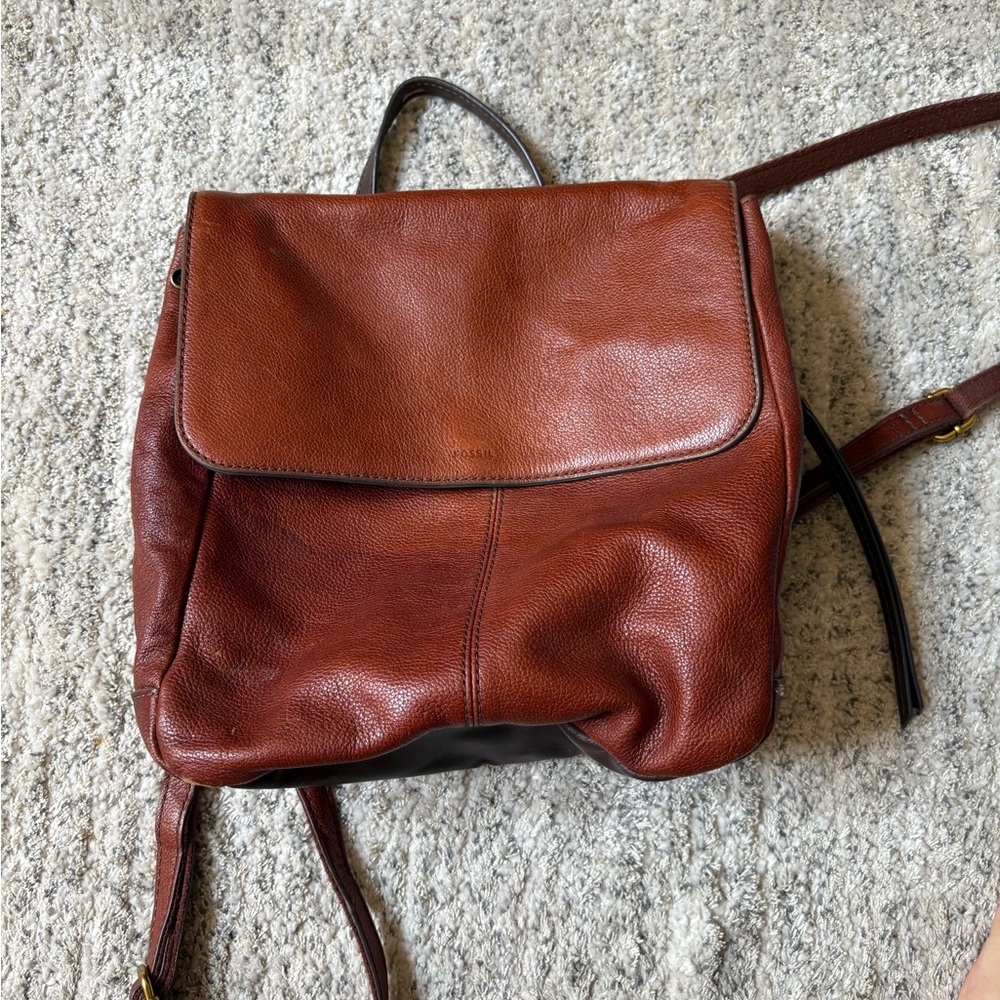 Brown Leather Backpack